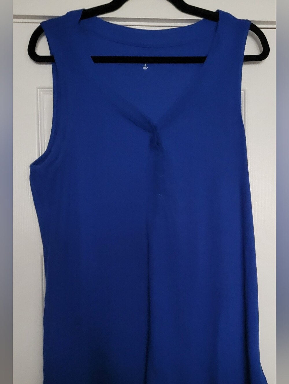 Torrid Cotton Modal Curved Henley Sleeveless Top Bright Blue 3x